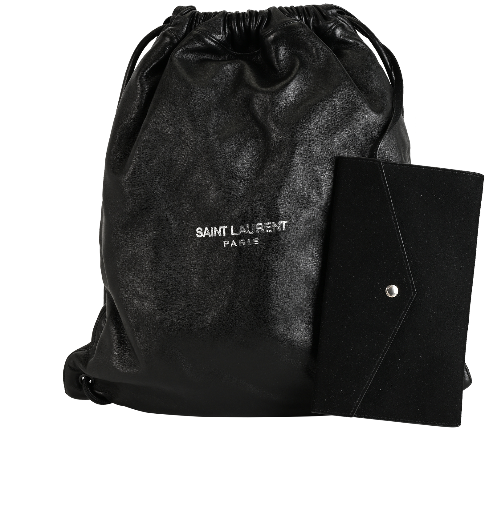 Drawstring Backpack, &pound;350, Handbags, Black, Leather, Other view